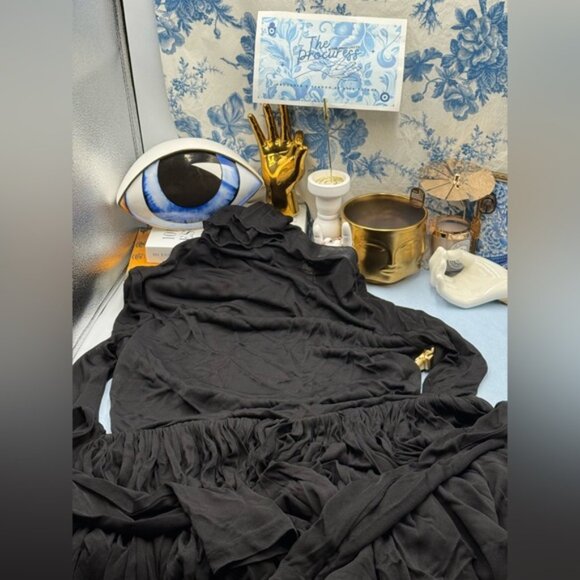 🆕 RAT & BOA 🧿 NWOT Lui Sheer Mesh Long Sleeve Mini Dress, Black - Sz M - Picture 10 of 13